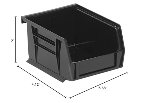 Bin, Stacking Or Hanging, Conductive 4-1/8W X 5-3/8D X 3H, Front/Back/Side Grips, Anti-Slide Lock, (1) Divider Slot, Rear Hanger