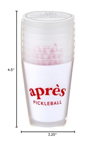 Santa Barbara Design Studio Reusable Plastic Party Cup Pack Frost Flex Cups, 8-Count/16-Ounce, Aprs Pickleball
