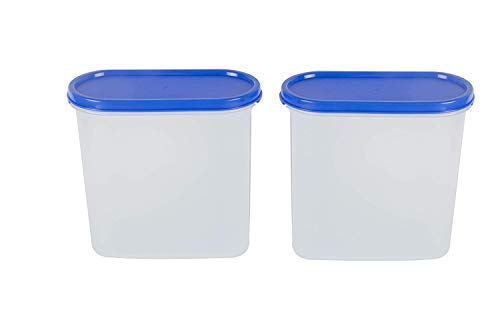 Urmila Plastic Modular Plastic Storage Container For Kitchen Set, 1800Ml, (7.6 Cup/60.9 Oz) (Blue, Pack Of 2)