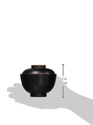 Happy Sales Hswf201B, Japanese Soup Rice Bowl With Lid Black