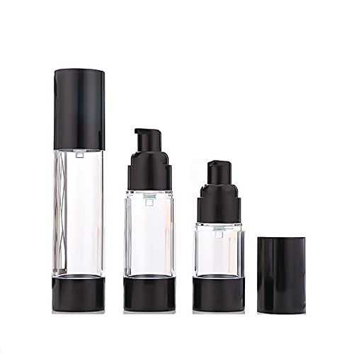 Ergonflow 3Pcs/Lot 15Ml 30Ml 50Ml Empty Black Airless Lotion Cream Pump Plastic Container Cosmetic Bottle Dispenser Travel Refil