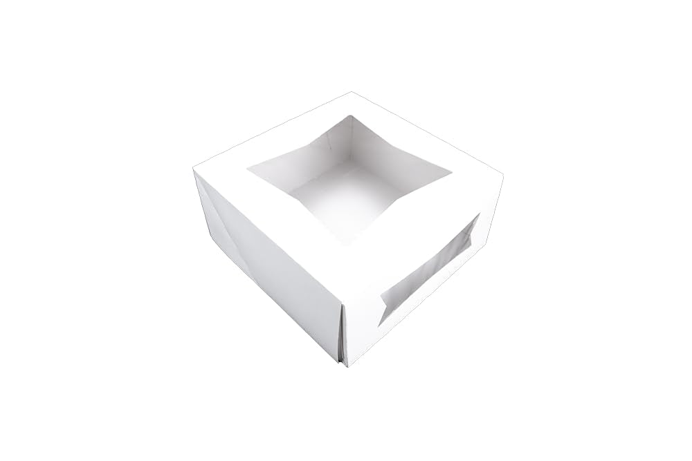 Southern Champion Tray 24053 Paperboard White Window Bakery Box, 8 Length X 8 Width X 4 Height (Case Of 150)
