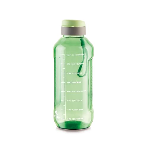 Attro Ultra Pro Motivational 1.5 L BpaFree Water Bottle With LeakProof FlipTop Cap, Nylon Strap And Stylish Color For Daily H
