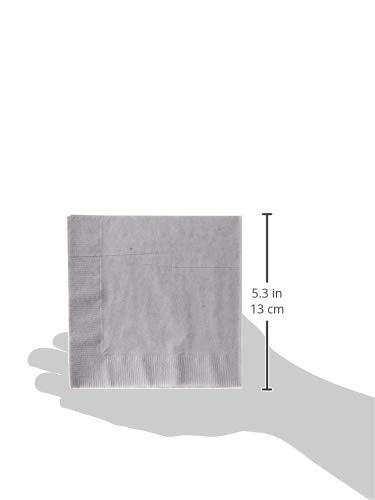 Touch Of Color Paper Beverage Napkins, Shimmering Silver, 200-Count