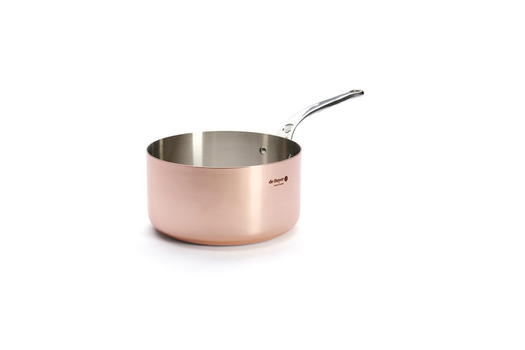 Prima Matera Round Copper Stainless Steel Saucepan 9.5-Inch