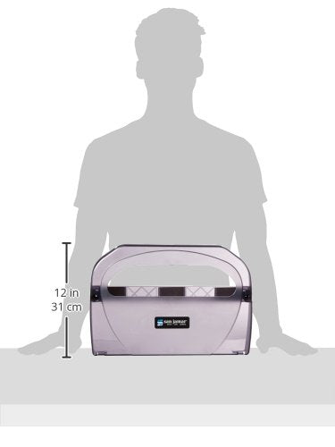 San Jamar Ts510Tbk Toilet Seat Cover Dispenser, Black Pearl