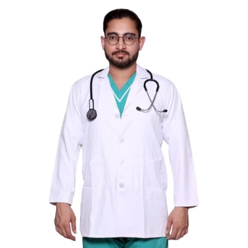 Hangerage Apron Lab Coat White  Unisex Long Sleeves, Pack Of 1 (Xl)