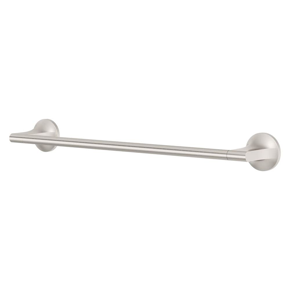 Pfister Pfirst Modern Bath Towel Bar For Bathroom, 18-Inch, Wall-Mounted, Screw-In, Spot Defense Brushed Nickel Finish, Btbpfm1G