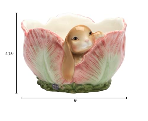Appletree Design Ceramic Barn Yard Bunny Candy Bowl  5-Inch Long  2-3/4-Inch