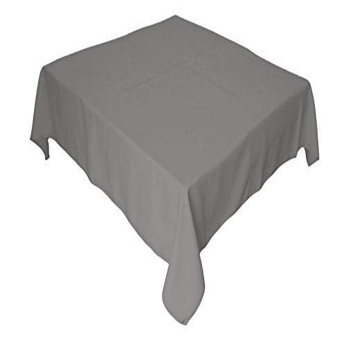 LA Linen Polyester Poplin Square Tablecloth  58 by 58-Inch  Dark Gray