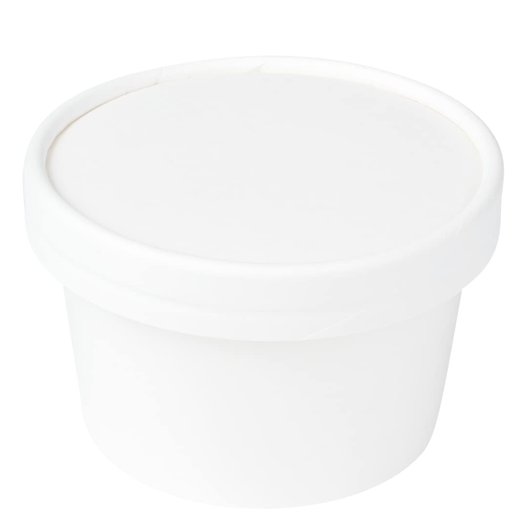 Lids Only: Coppetta Lids For 5 Ounce Ice Cream Cups, 50 No-Leak Lids For Treat Cups - Cups Sold Separately, For Hot And Cold Foo