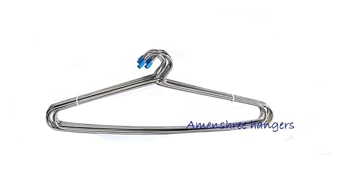 AMENSHREE Strong Durable Steel Cloth Hanger Pack of 36 Pieces (Blue, 36)