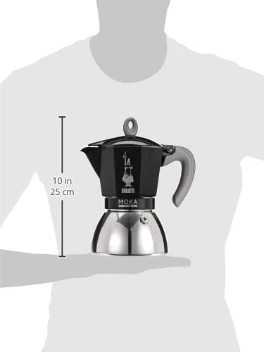 Bialetti - Moka Induction, Moka Pot, Suitable For All Types Of Hobs, 6 Cups Espresso (9.4 Oz Espresso), 280 Ml, Black