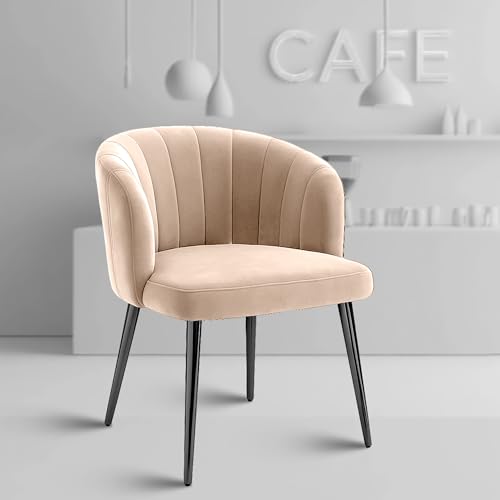 Rose Fire Cafe Chair | Kitchen | Breakfast | Living Room | Modern Velvet Dining Chair | Restaurants (1, Classic Cream, Plain Val