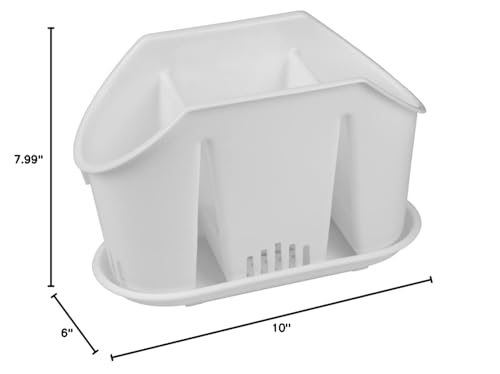 Ybm Home Multipurpose Cutlery Utensil Drying Rack Storage Holder 3 Compartments Base Tray, Serves As Kitchen Sink Drying Rack Si