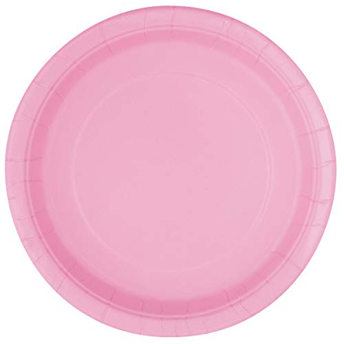 Lovely Pink Solid Round Dinner Plates - Vibrant 9'' (Pack Of 16) - Sturdy & Stylish - Perfect For Birthdays, Showers & Celebrati