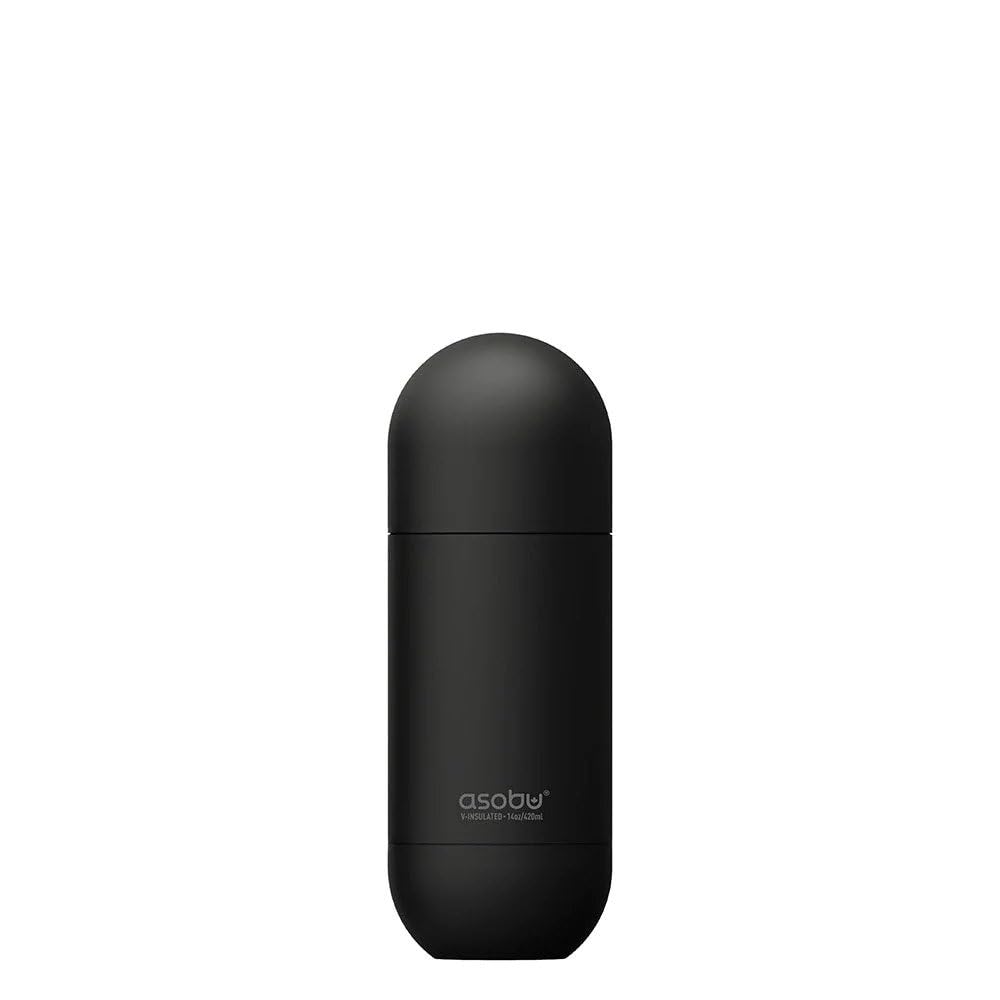 asobu SBV30 Black ORB Insulated Bottle, Stainless Steel
