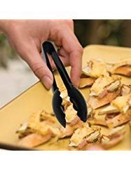 24 6'' Black Plastic Tongs Scalloped Serving Tongs Mini Tongs Disposable Food Tongs Cooking Tongs Toast Tongs Appetizer Tong Sal
