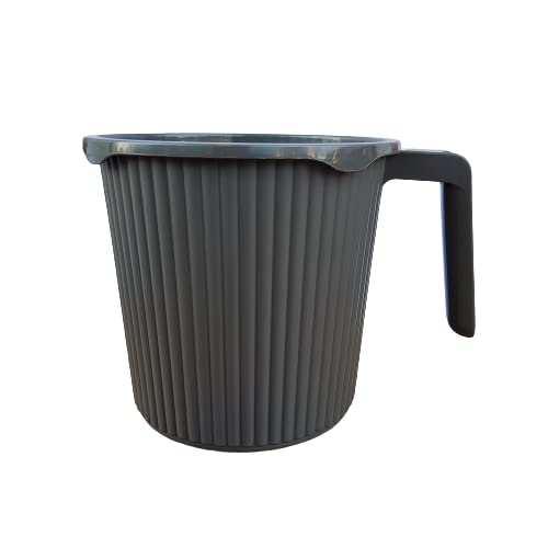 ATCUSA Homely Bathing Mug Certified Bath Water Mug Capacity 1.5Litre Ribbed Design BPA Free Camping Mug Dabba Bathroom Mug Cup -