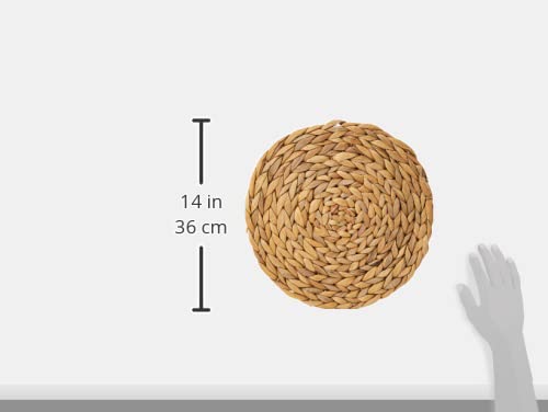 creative Tops 12-inch Round Natural Water Hyacinth Weave Placemats Tablemats  Set of 4