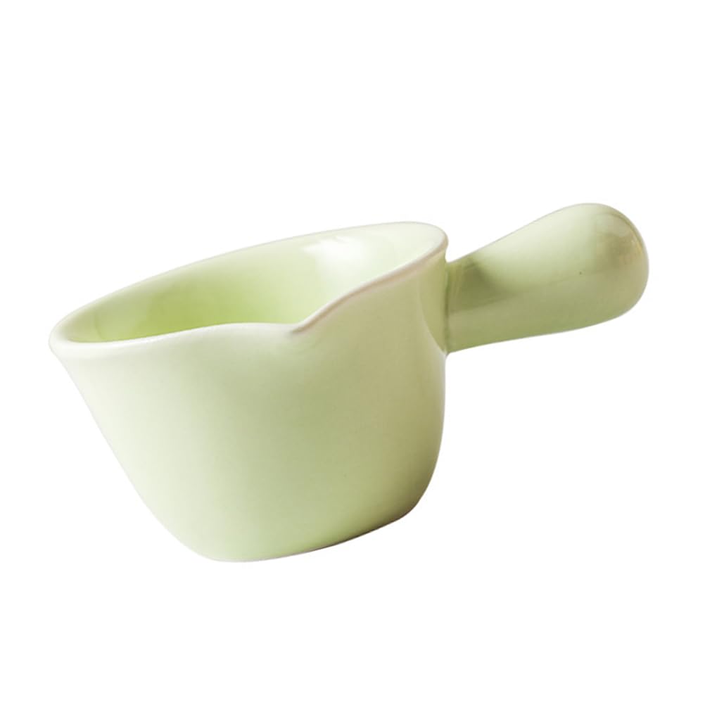 Small Ceramic Milk Pot with Handle 4.33In Mini Cooking Pan for Stove Microwave Oven Porcelain Casserole Porridge Pot Small Stock