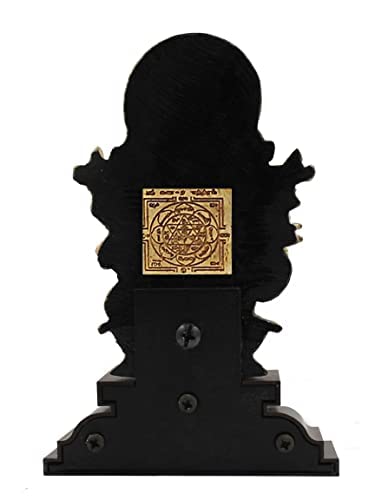 Justclickindia Fiber Resin Action Sri Shubha Drishti Ganapathy Idol, 5 Inch (Gold And Brown)