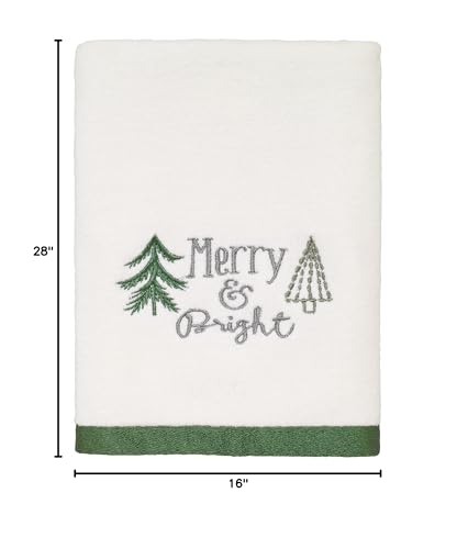 Avanti Linens - Hand Towel, Soft & Absorbent Cotton Velour, Holiday Bathroom Decor (Christmas Trees Collection)