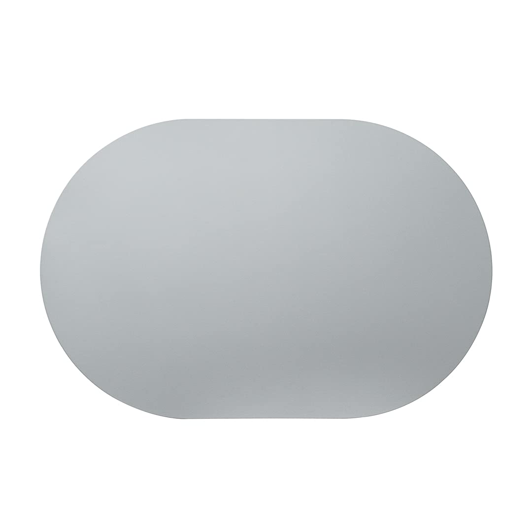 Restaurantware 16 Inch Table Placemats 6 Oval Vinyl Placemats - Embossed Stain-Resistant Gray Vinyl Placemats For Tables Leather