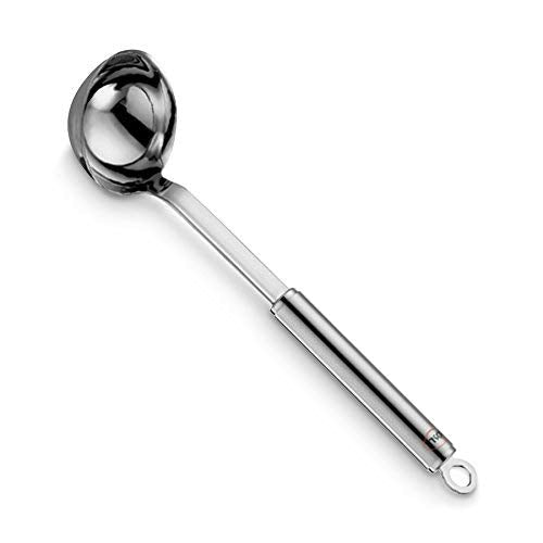 Rsle Stainless Steel Round Handle Ladle With Pouring Rim, 5.4-Ounce