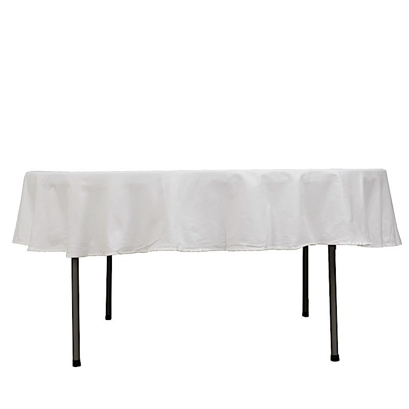 Balsacircle 90-Inch White Premium Round Cotton Tablecloth Table Linens Wedding Party Events Decorations Kitchen Dining