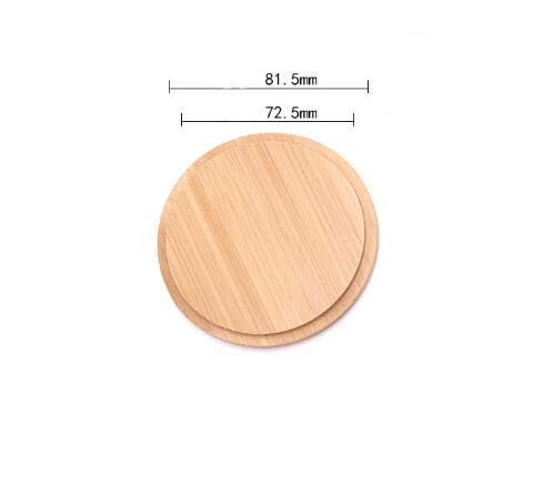 2Pcs Bamboo Lids Decorative Wooden Mug Cover For Coffee Mug Jars Drink Cup Tea Cup