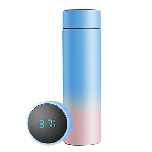 QiCheng&LYS Coffee Cup,Tea Infuser Bottle,Smart Sports Water Bottle with LED Temperature Display,17 OZ VacuumInsulated Stainles
