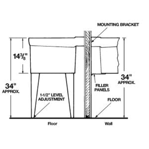 Mustee 18F Utilatub Laundry Tub Floor Mount, 24-Inch X 20-Inch, White