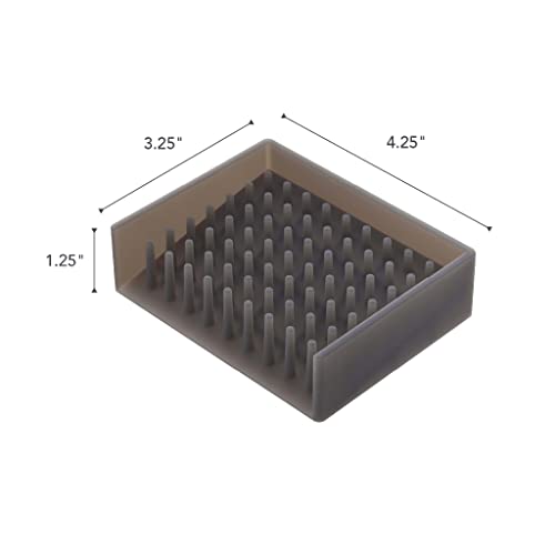 YAMAZAKI home 2995 Self Draining Soap Tray-Floating Holder Dish for Sink  One Size  Black