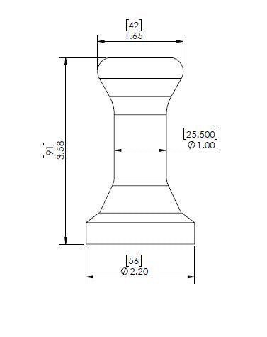 Krome Espresso Coffee Tamper - Premium Quality Stainless Steel, Solid Heavy, Barista Style, 57 Mm - C2357