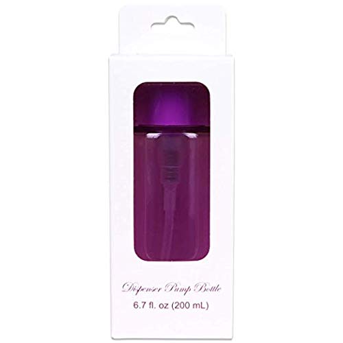 7Oz Purple Push Down Pump Dispenser Empty Refillable Bottle With Flip Top Cap - For Nail Polish, Travel, Cosmetics Packaging