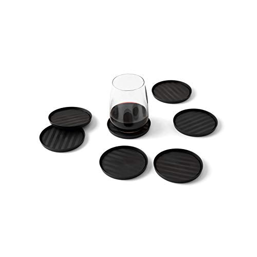 Rabbit Coaster Set, Set Of 8, Black