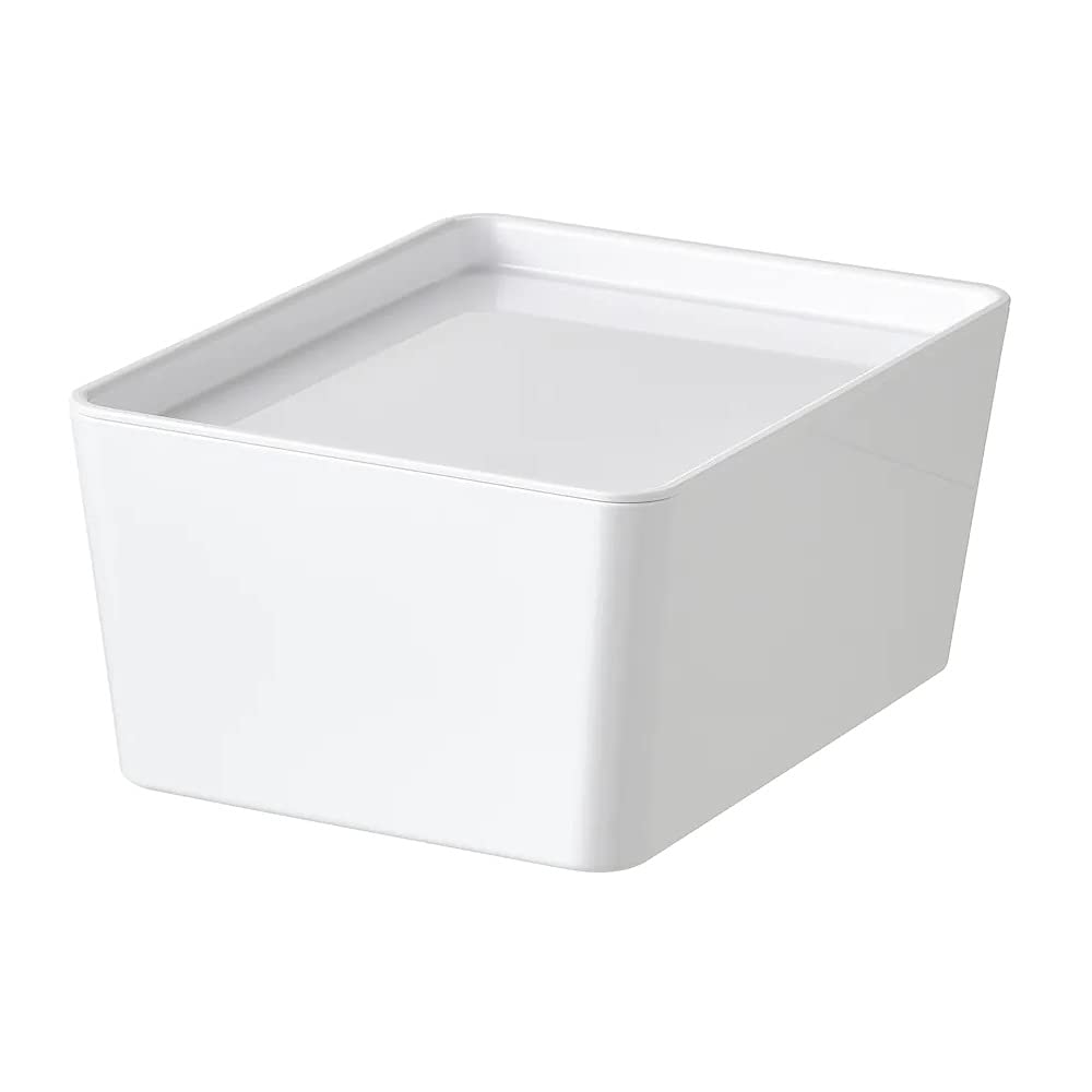 Ikea Tssp Box With Lid, White13X18X8 Cm (5X7X3  ) (Plastic, Rectangular)