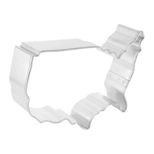 R&M Usa Map 4.5'' Cookie Cutter In Durable, Economical, Tinplated Steel