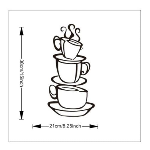 Coffee Cup Double Sided Visual Removable Wall Vinyl Sticker Decals Decor Art Bedroom Design Mural
