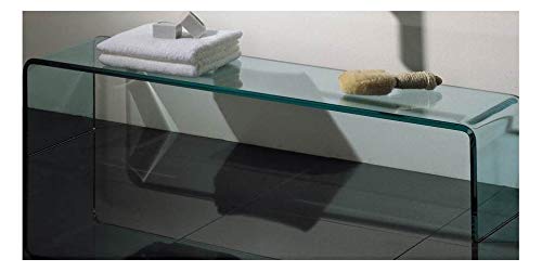 Whitehaus Whponte New Generation Ponte Large Freestanding Shelf, Transparent Glass