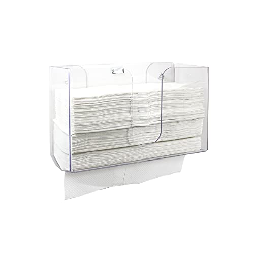 Trippnt 51937 Small Dual Dispensing Paper Towel Holder With 150 9.2 X 9.4 Inch Multi-Fold Paper Towel Capacity And Peelable Prot