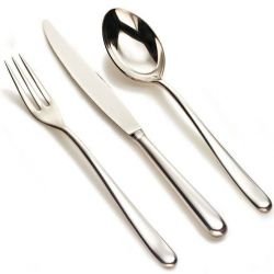 Alessi Lcd01/2R4 ''Caccia'' Table Fork 4 Prongs, Silver