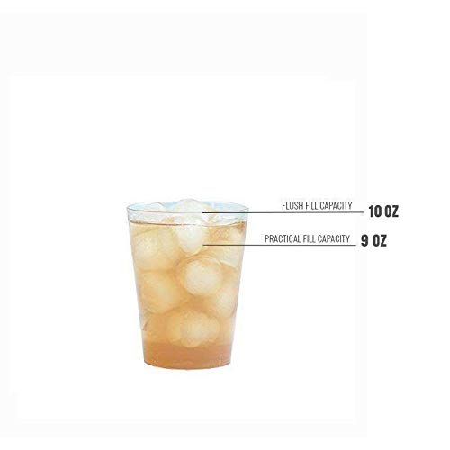 Kaya Clear Round Plastic Cups (10 Oz.) - Pack Of 25 - Premium Quality & Sturdy Plastic - Perfect For Parties, Gatherings & Theme