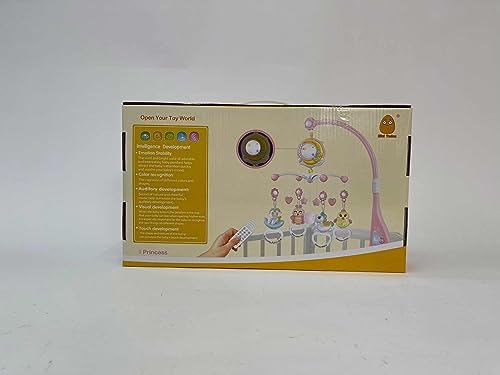 Baby Musical crib Mobile with Timing Function Projector and Lights Hanging Rotating Rattles and Remote control Music Box with 150 Melodies Toy for Newborn 0-24 Months