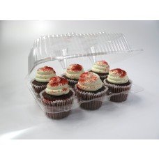 Pizety 6 Compartment Cupcake Boxes Clear Cupcake And Muffin Containers With Hinged Lid Strong And Sturdy Bpa Free,6 Cavity Cupca
