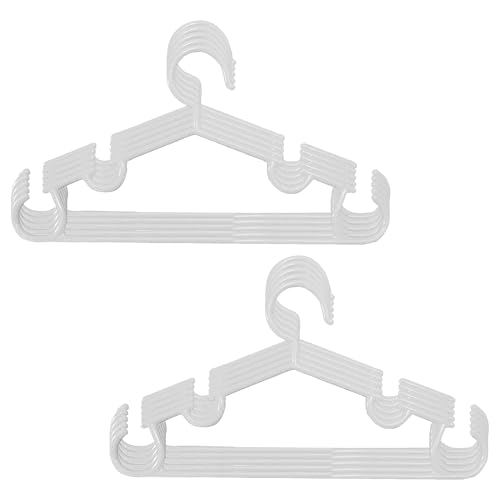Heart Home Pack Of 10 Kids Hangers For Clothes | Small Hanger For Wardrobe | Baby Cloth | Mizano Plastic | White