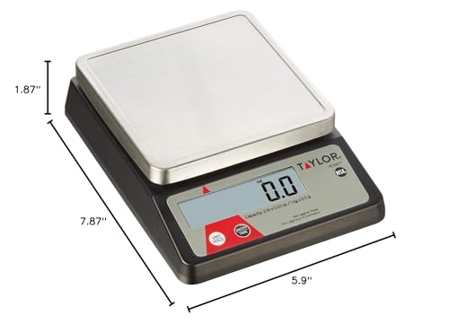 Taylor Control Kitchen Scale Compact Digital Portion  Universal  Black