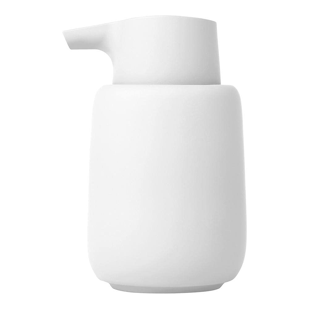 Blomus Sono Soap Dispenser 250 Ml Ceramic Hand Soap Dispenser In White Diameter 8 X 14 H Cm Colour White Liquid Soap Dispenser W