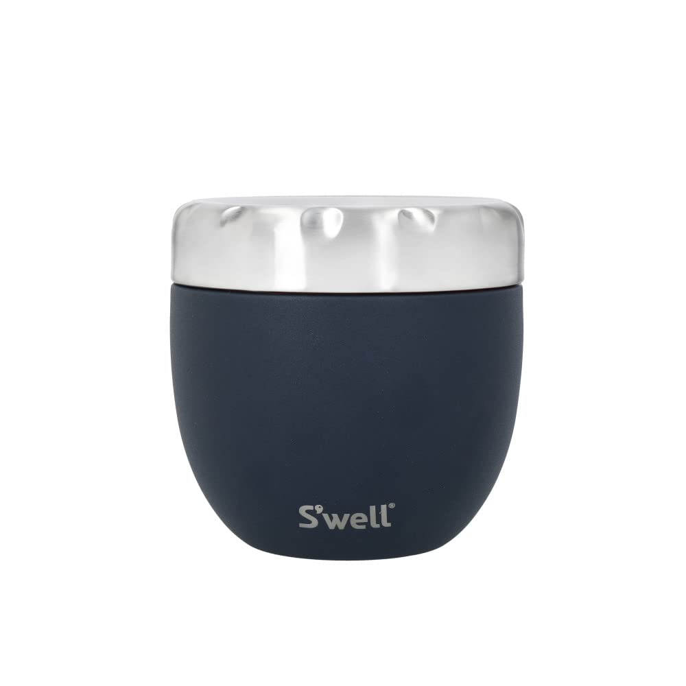 S'Well Stainless Steel Food Bowls - 21.5Oz - Azurite Eats - Triple-Layered Vacuum-Insulated Containers Keeps Food Cold For 11 Ho